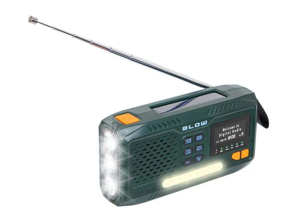 Přenosné rádio AM/FM/DAB/BT BLOW RA19, Solární, Bluetooth 5.1 Zlevněný