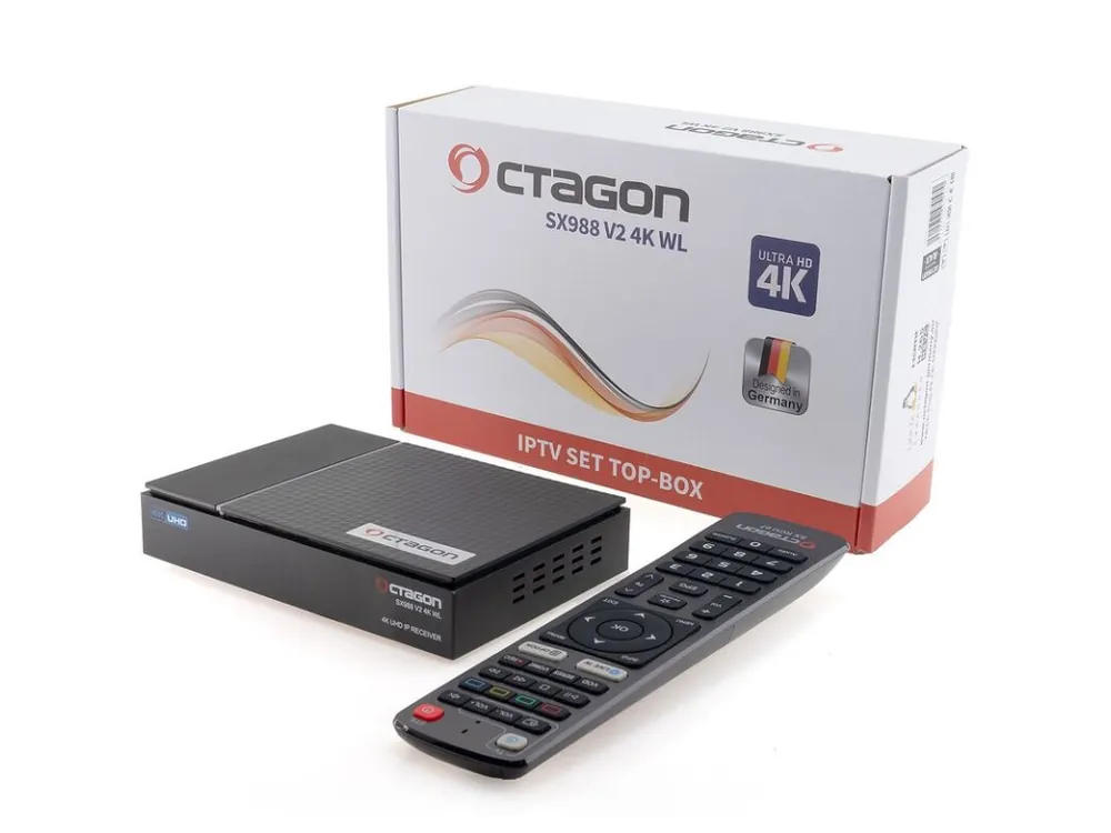 OCTAGON SX988 V2 WL 4K UHD IP 5G Wi-Fi Linux Smart TV, IPTV přijímač Pouze Dnes