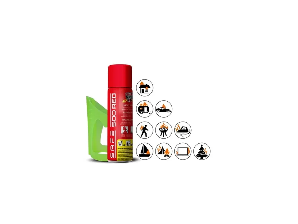 Super Cena Hasicí sprej SAFE 500 RED 500ml pěnový + držák 50F