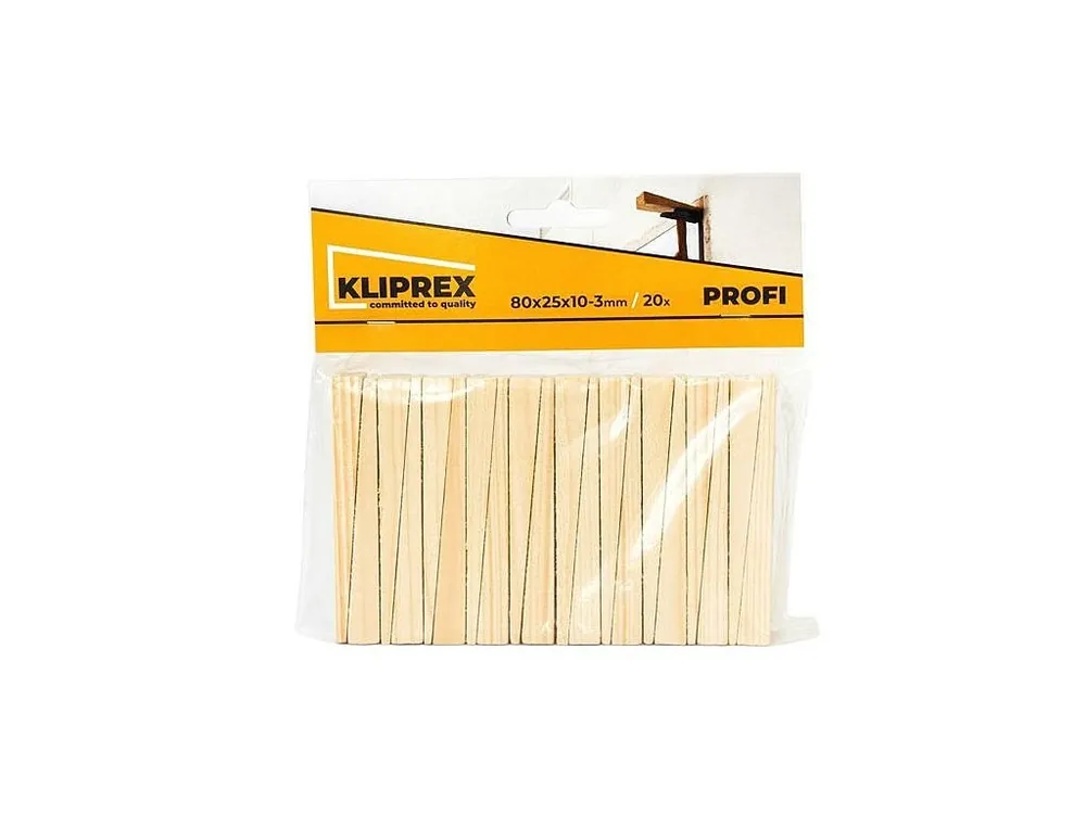 Klínky dřevěné SM 80x25x10-3, 20ks Sleva