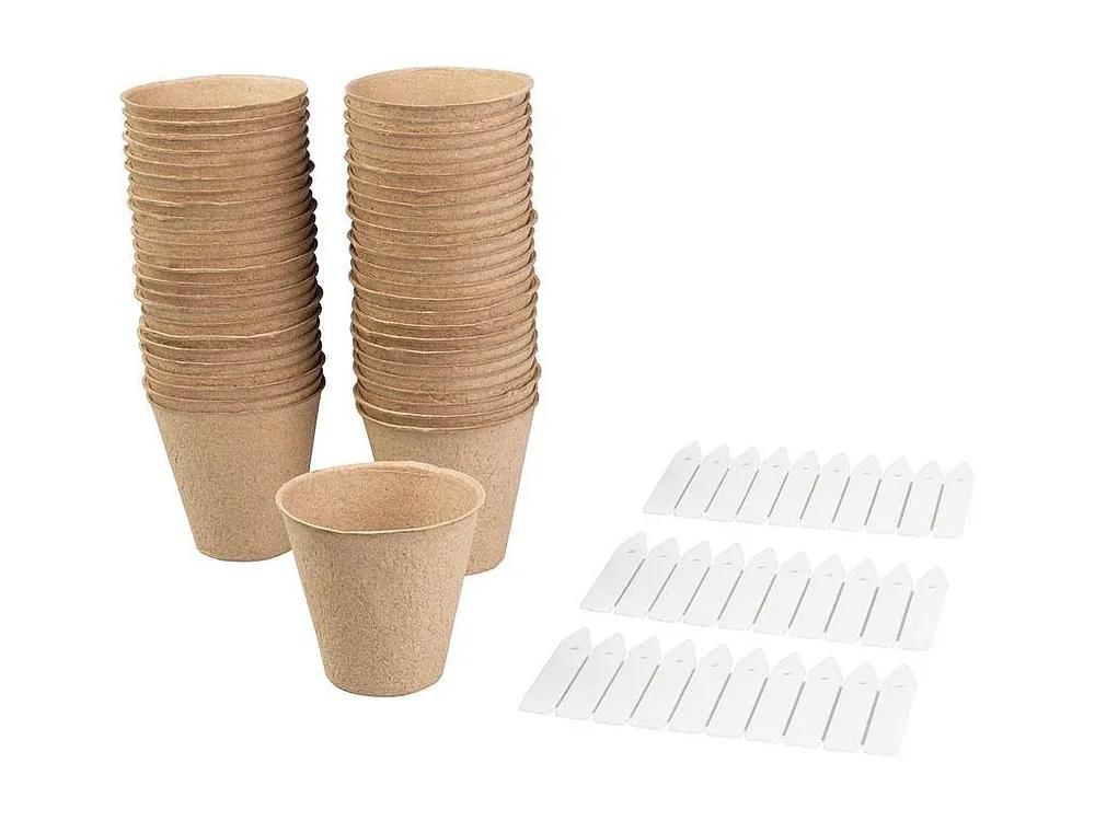 Sada na sázení 80-dílná (50x sadbovač ø8x8cm + 30x značkovací štítek) Výhodná Nabídka
