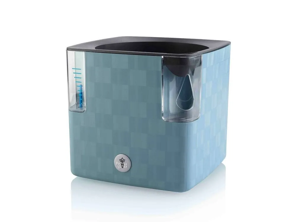 Dokud Zásoby Vydrží Samozavlažovací květináč Cobble 14cm ocelově modrá