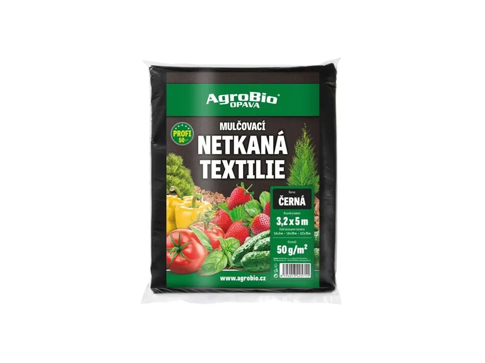 Netkaná textílie AGROBIO 3,2x5m černá Vysoce Kvalitní