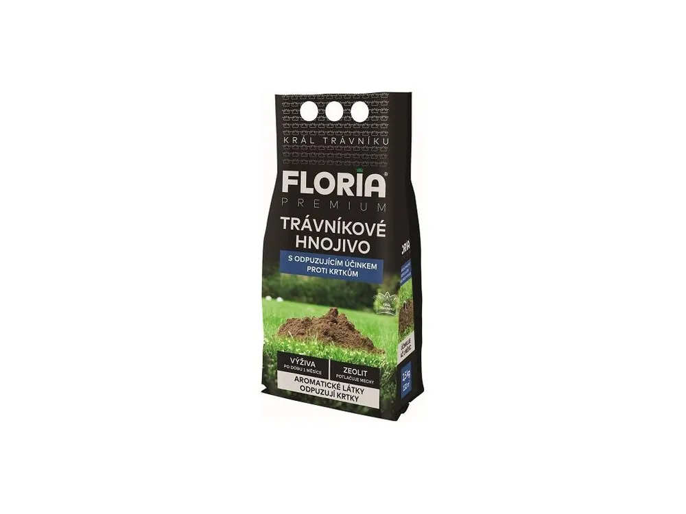 Trávníkové hnojivo proti krtkům FLORIA 2,5kg Víkendová Akce