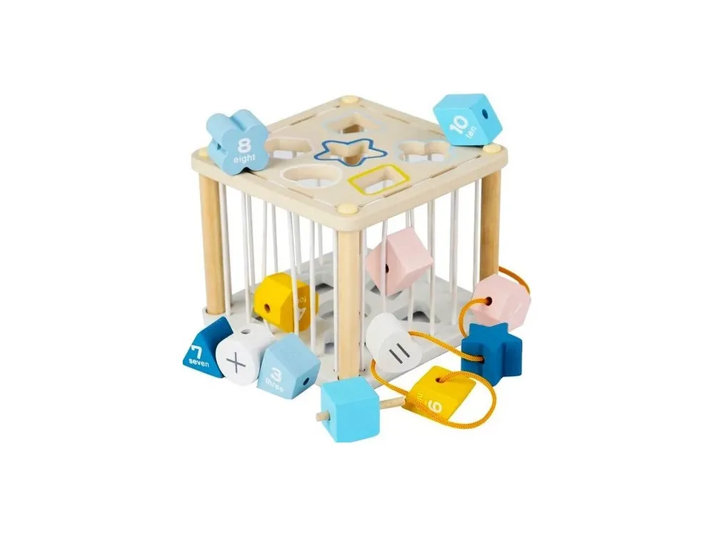 Montessori dřevěná vkládací kostka Kruzzel 22885 Rychlé Dodání