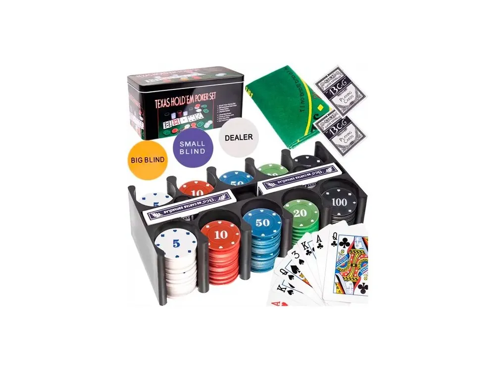 Poker sada Texas, karty + 200 žetonů ISO 23539 Top Prodej