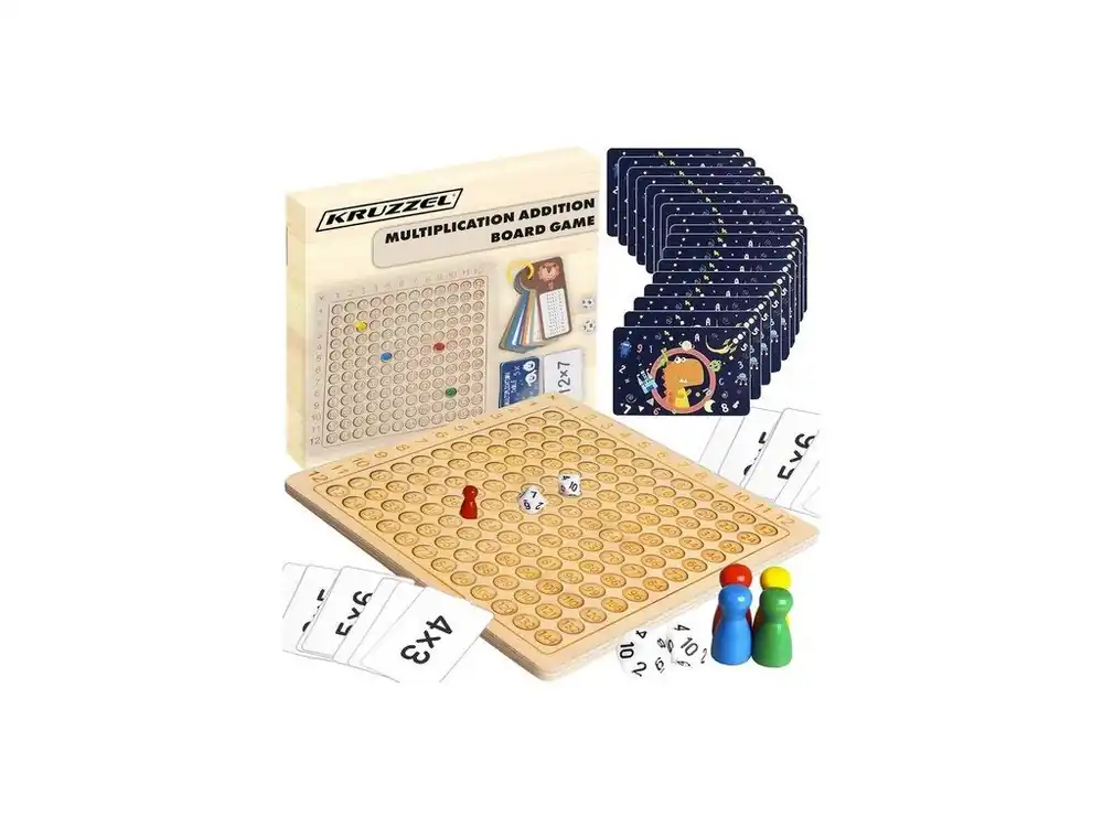 Novinka Dřevěná montessori hra výuka násobilky 12x12 Kruzzel 24639