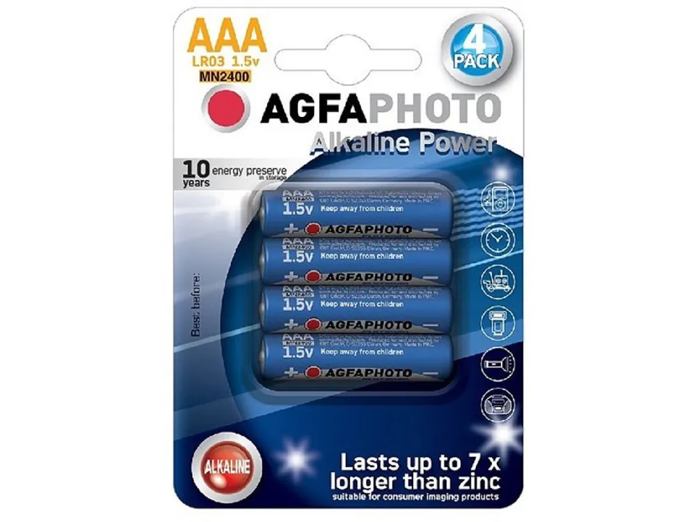 AgfaPhoto Power alkalická baterie LR03/AAA, blistr 4ks Originální