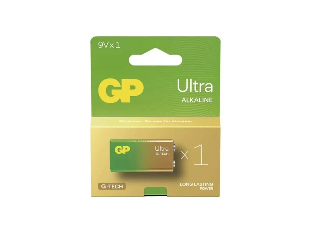 Baterie 6F22 (9V) alkalická GP Ultra 9V 1ks Jen Po Omezenou Doba