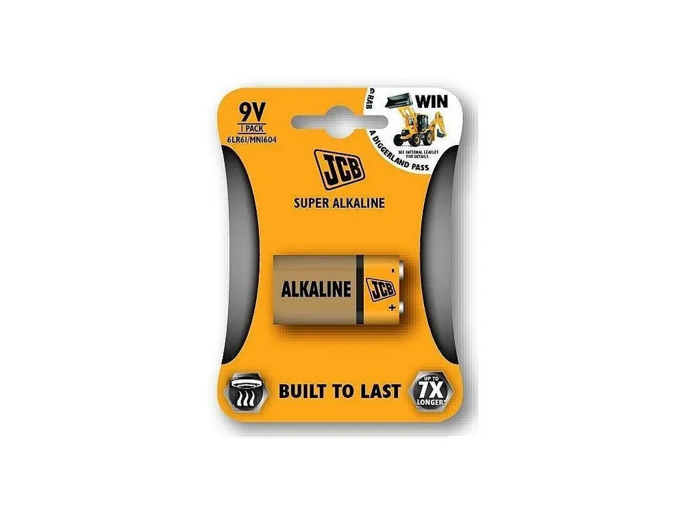 JCB SUPER alkalická baterie 6LR61/9V, blistr 1ks Zlevněný