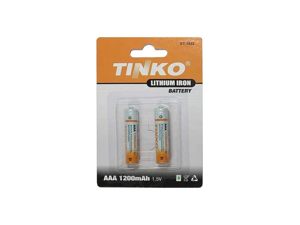 Baterie lithiová AAA R03 1,5V/1200mAh TINKO 2ks Přímo Od Výrobce