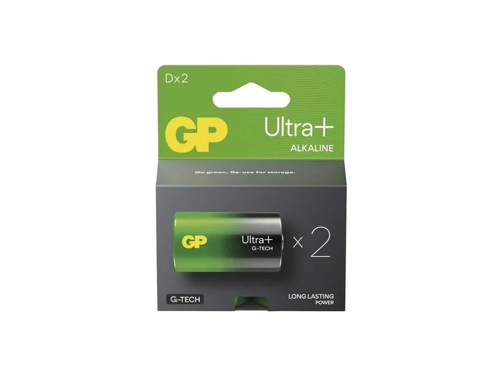 Baterie D (LR20) alkalická GP Ultra Plus 2ks Akční Nabídka