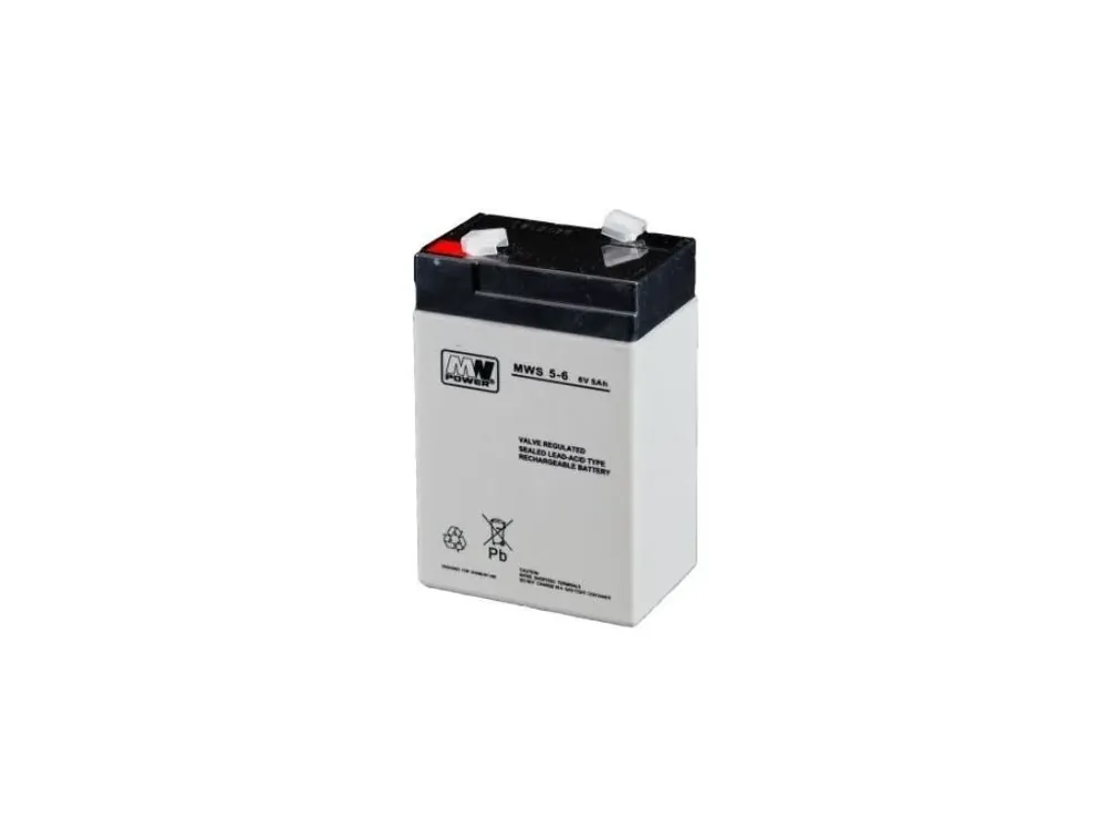 Baterie olověná 6V / 5Ah MW POWER MWS 5-6 VRLA AGM gelový akumulátor Speciální Cena