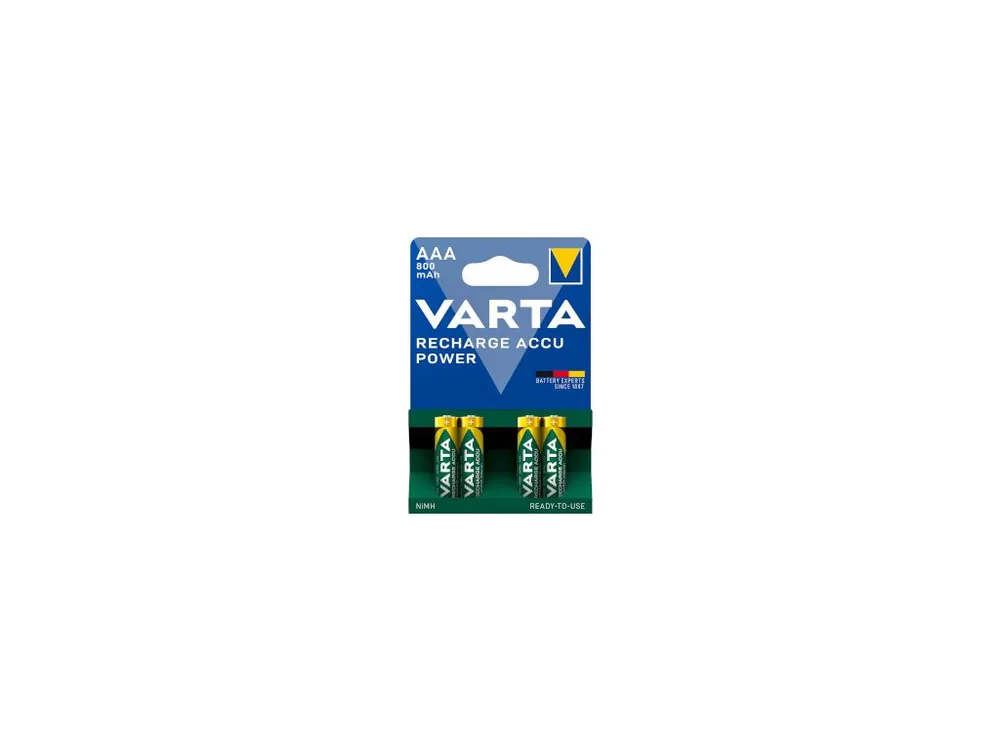 Nejprodávanější Dobíjecí NiMh Baterie AAA 1.2 V 800 mAh 4-Blistr Varta VARTA-56703B
