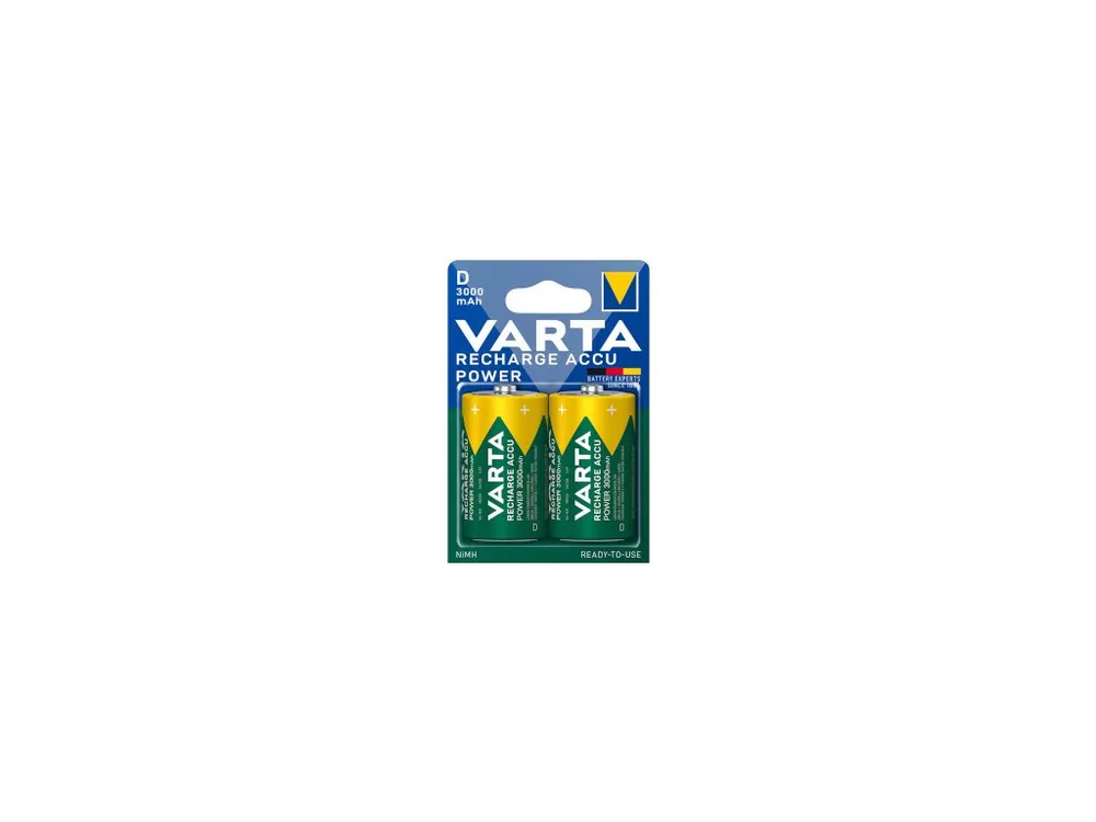 Víkendová Akce Dobíjecí NiMh Baterie D 1.2 V 3000 mAh 2-Blistr Varta VARTA-56720B