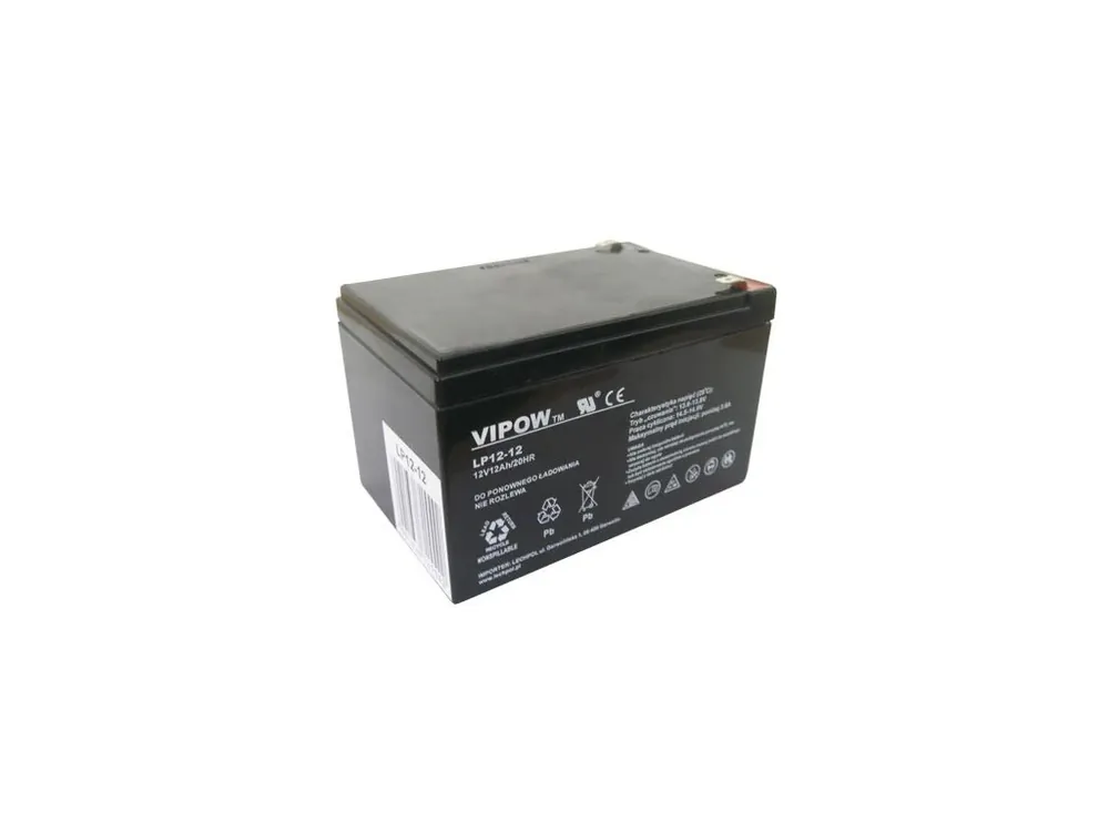 Baterie olověná 12V 12Ah VIPOW BAT0216 Omezená Nabídka