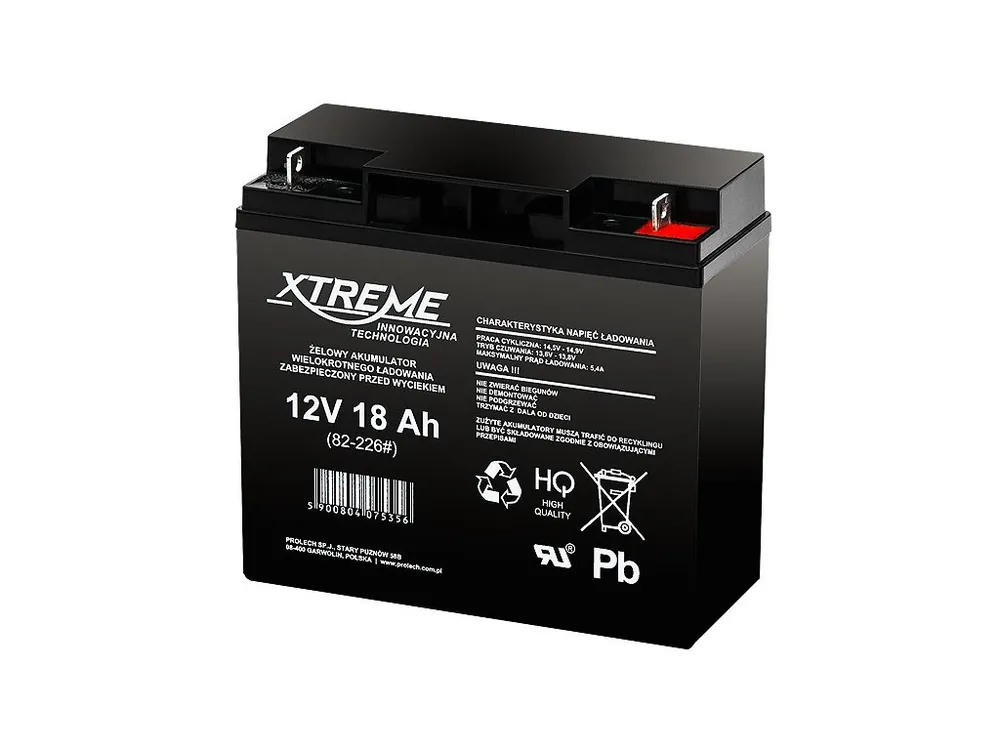 Zlevněný Baterie olověná 12V / 18Ah Xtreme / Enerwell 82-226 gelový akumulátor