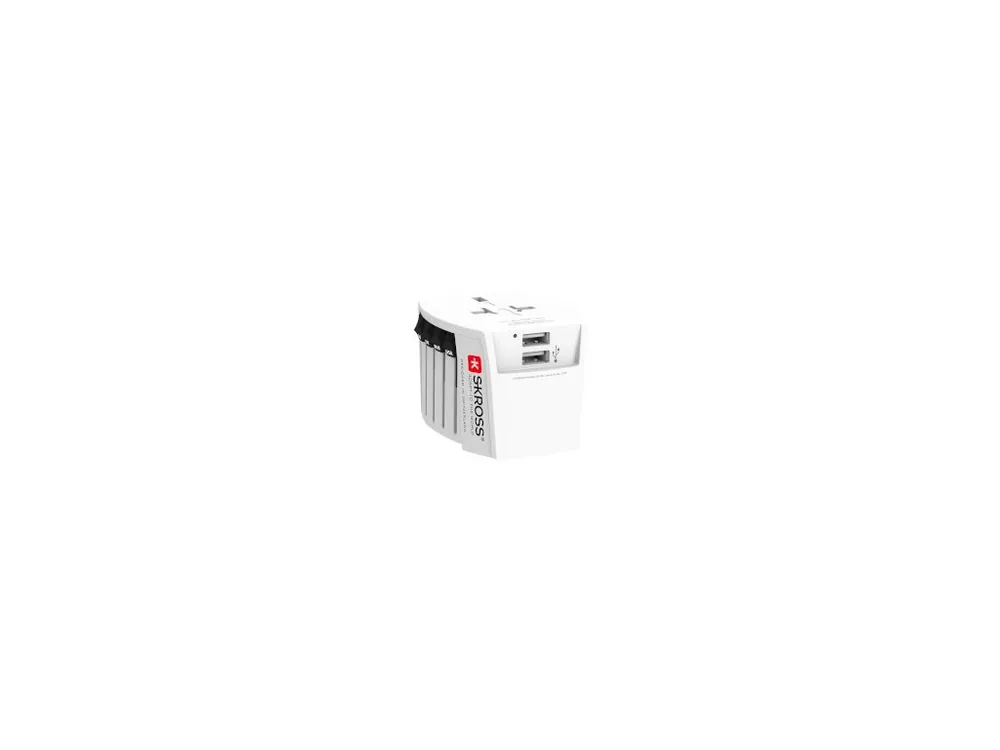 Hit Sezóny MUV USB (2xA) Kompaktní 2-pólový adaptér pro cestování po světě se 2 integrovanými USB porty Skross SKR1302960