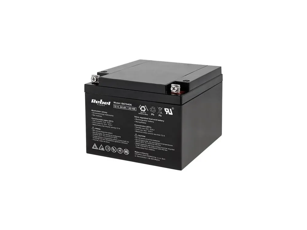 Tovární Cena Baterie olověná 12V 24Ah REBEL BAT0406