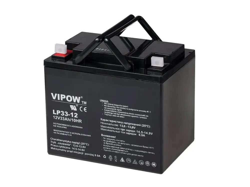 Baterie olověná 12V / 33Ah Vipow LP33-12 gelový akumulátor Cenová Bomba