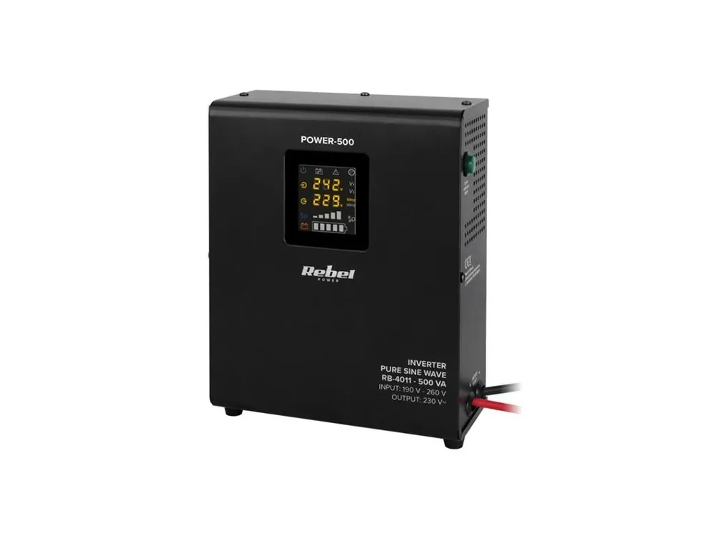 Zdroj záložní REBEL POWER-500 12V 230V 500VA 300W Black nástěnný Must-Have