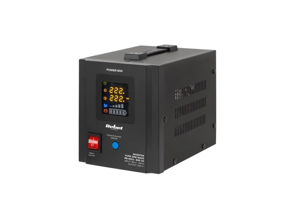 Zdroj záložní REBEL POWER-800 12V 230V 800VA 500W Black Časově Omezené