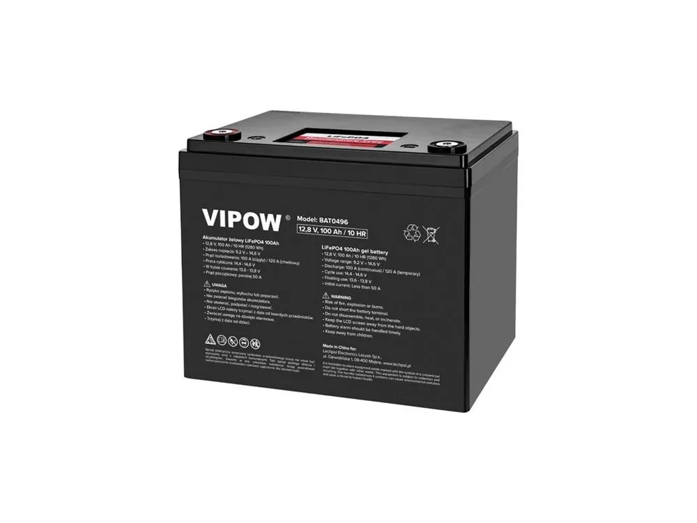 Hit Sezóny Baterie LiFePO4 12,8V 100Ah VIPOW BAT0496 s BMS