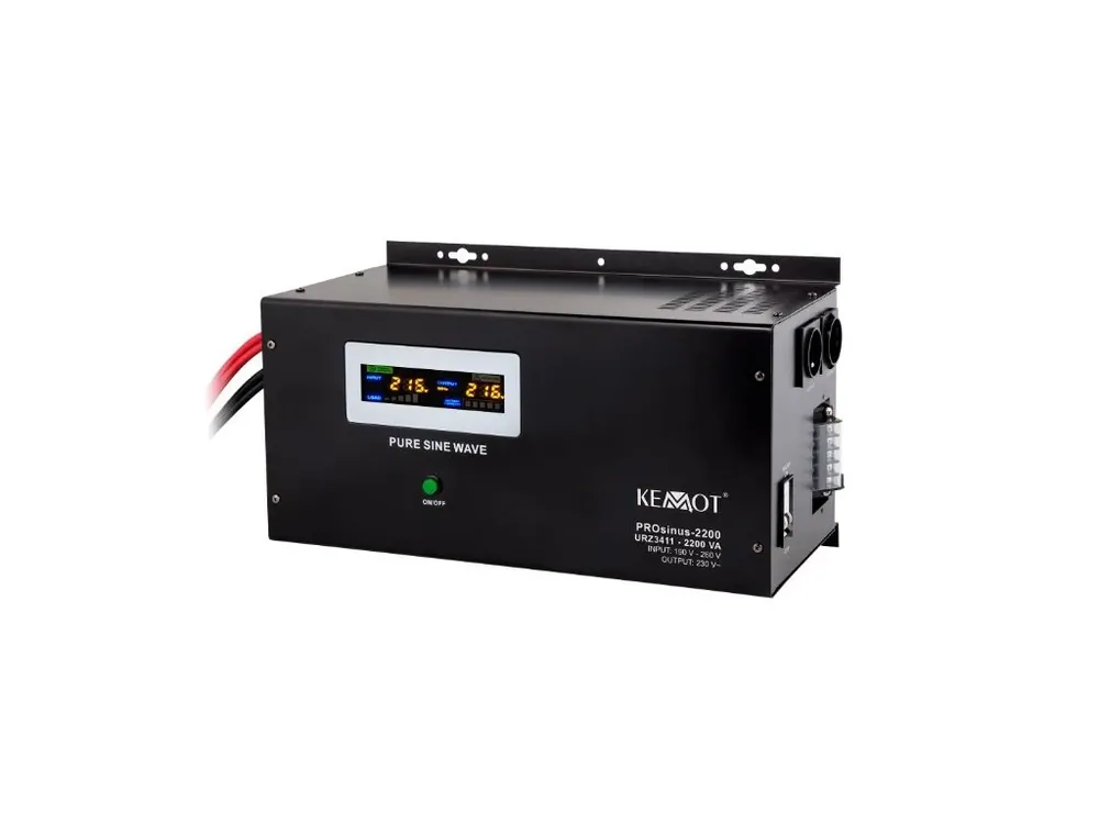Vysoce Kvalitní Záložní zdroj UPS KEMOT URZ3411 PROsinus 1600W 12V, čístý sinus, nástěnný