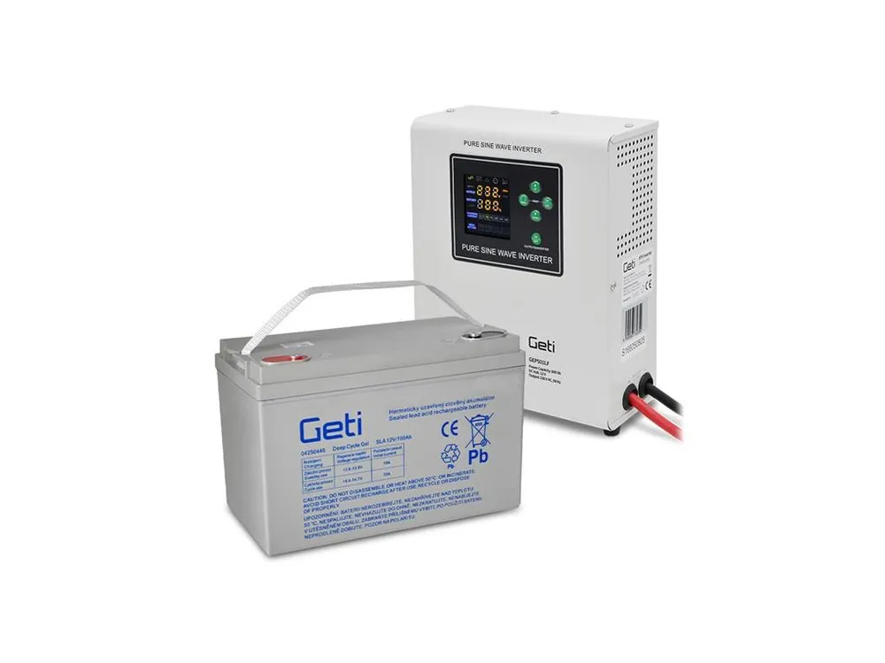 Zdroj záložní GETI GEP501LF sinus 500W nástěnný + baterie 100Ah Expresní Doručení