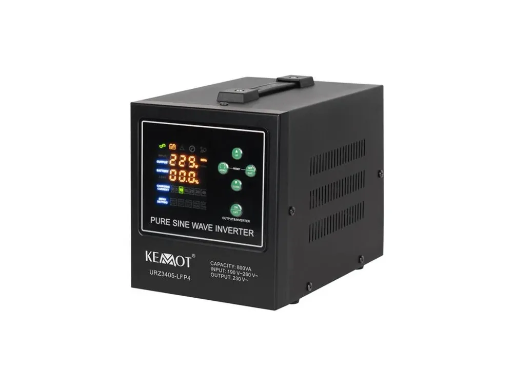 Ověřený Zdroj záložní KEMOT PROsinus-800-LFP4 12V 230V 800VA 500W Black