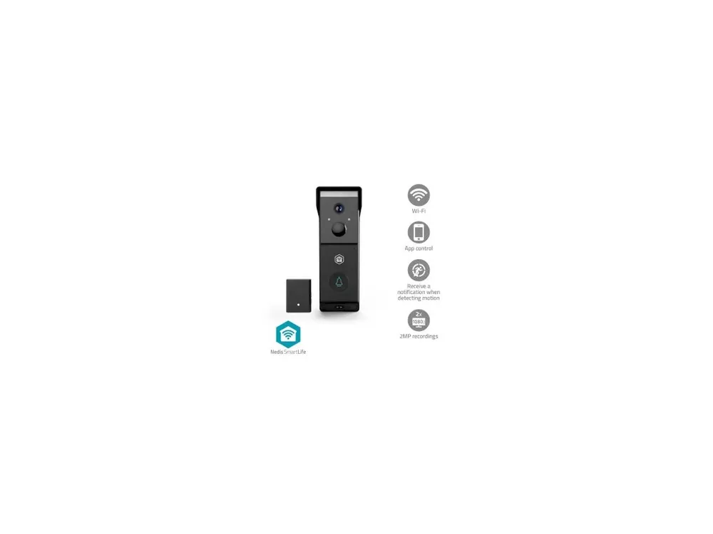 Víkendová Akce SmartLife Dveřní Video Telefon Nedis WIFICDP31BK