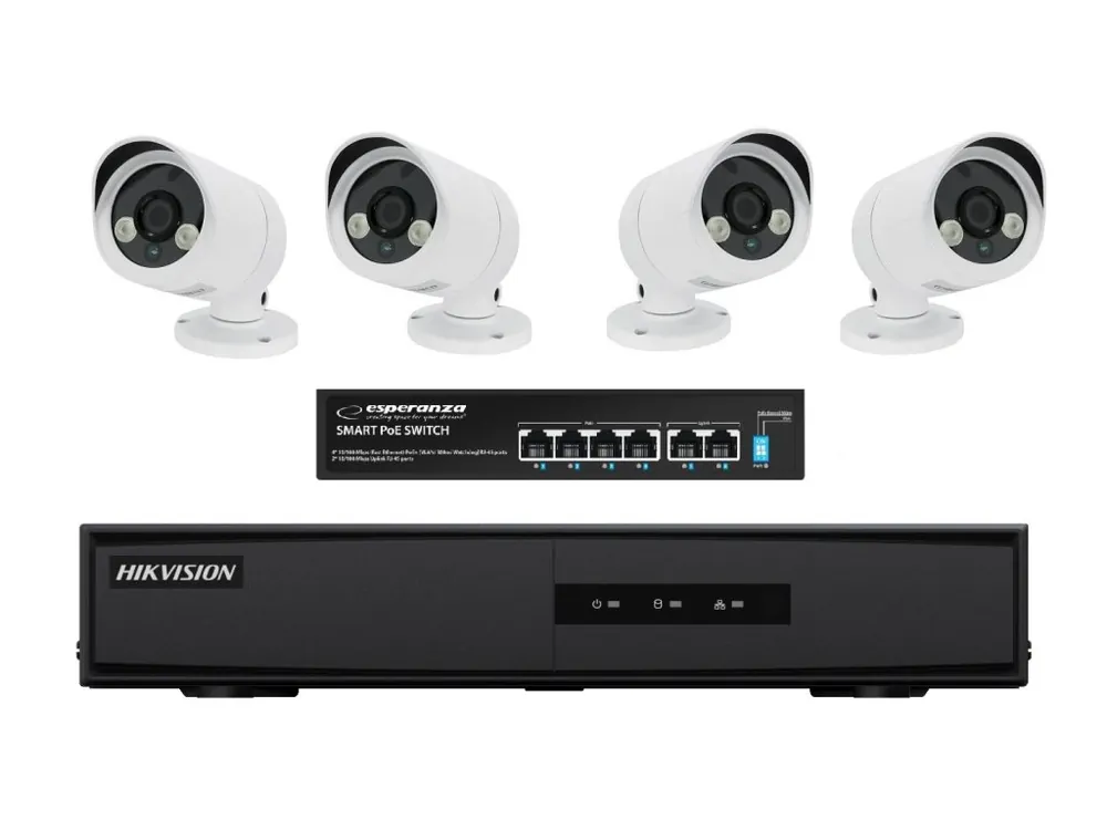 Levný Kamerový set SAPRO, 4x kamery 2M, NVR, PoE switch