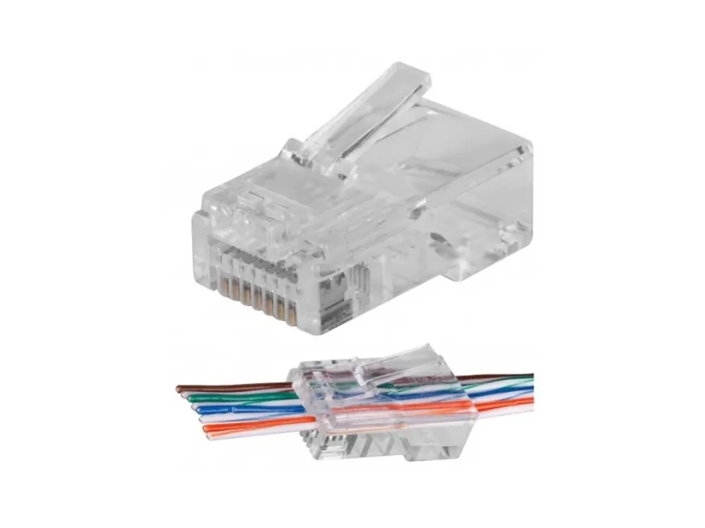 Konektor NEKU UTP CAT5 RJ45 8P8C, nestíněný, průchozí Zlevněný
