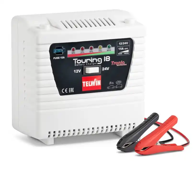Nabíječka autobaterie TOURING 18 23V 12V/24V WET, GEL, Pb-Ca, AGM, MF, EFB Víkendová Akce