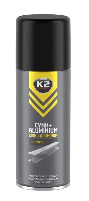 Sprej zinkový s hliníkem do +120°C K2 CYNK+ALUMINIUM 400 ml Expresní Doručení