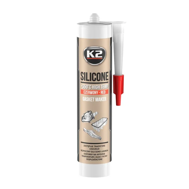 Super Cena Tmel silikonový vysokoteplotní +350°C červený K2 SILICONE High Temp, 300g