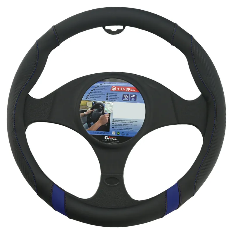 Levný Potah volantu TOURING 37 - 39 cm Compass - modrý