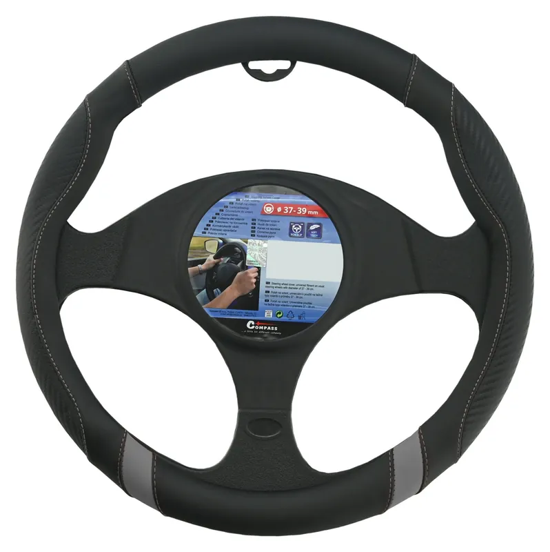 Potah volantu TOURING 37 - 39 cm Compass - šedý Pouze Dnes