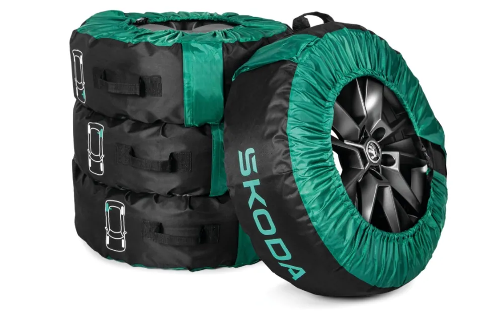 Vrácení Zdarma Sada obalů ŠKODA pro kompletní kola 19"- 21" original - 4 ks