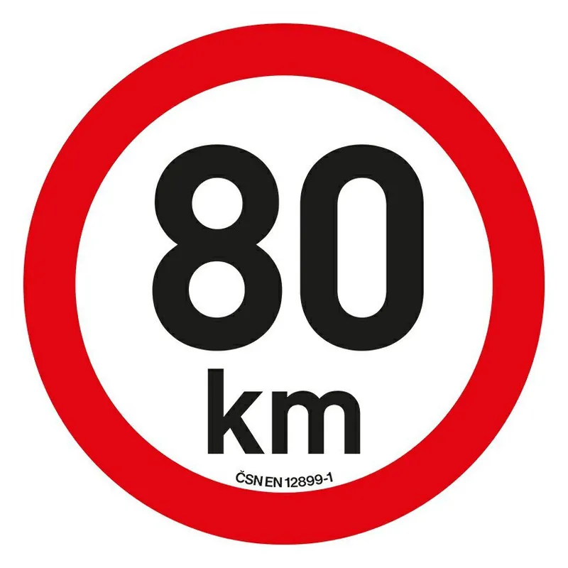 Originální Samolepka omezení rychlosti 80 km/h reflexní (200 mm)