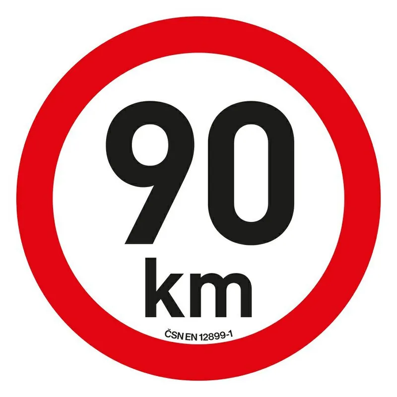 Sezónní Sleva Samolepka omezení rychlosti 90 km/h reflexní (200 mm)