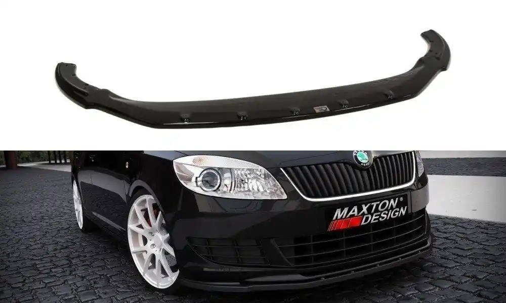 Škoda Fabia II facelift-Spoiler předního nárazníku Mk2 (černý lesk) Maxton Levný