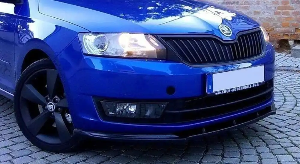 Časově Omezené Škoda Rapid-Spoiler předního nárazníku Mk1 (černý lesk V1) Maxton