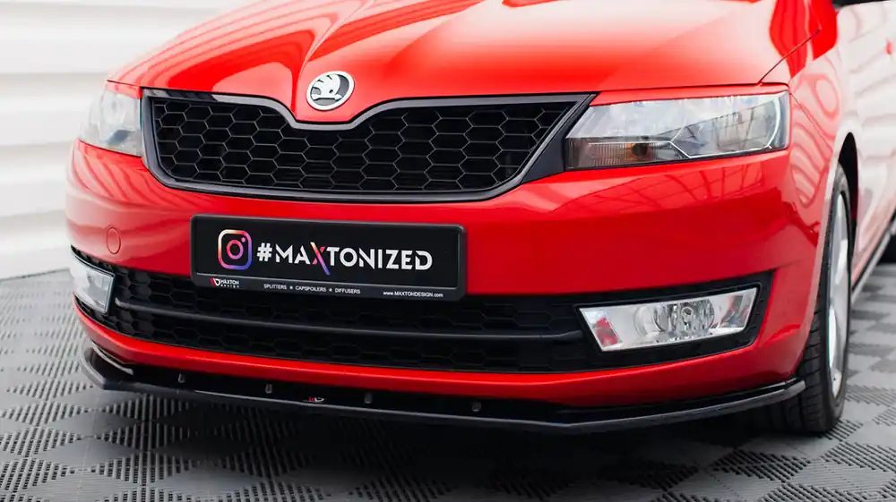 Škoda Rapid-Spoiler předního nárazníku Mk1 (černý lesk V2) Maxton Nízká Cena