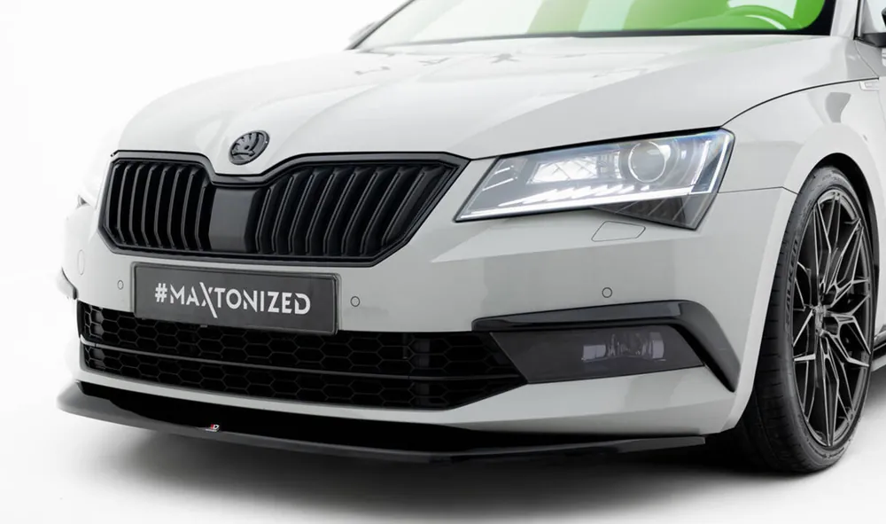 Odeslání Ihned Škoda Superb III-Spoiler předního nárazníku Mk3 (černý lesk V1) Maxton