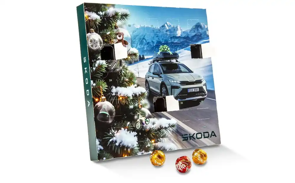 Adventní kalendář ŠKODA Lindt Lindor) PF 2025 original - 21 x 21 cm Pouze Dnes