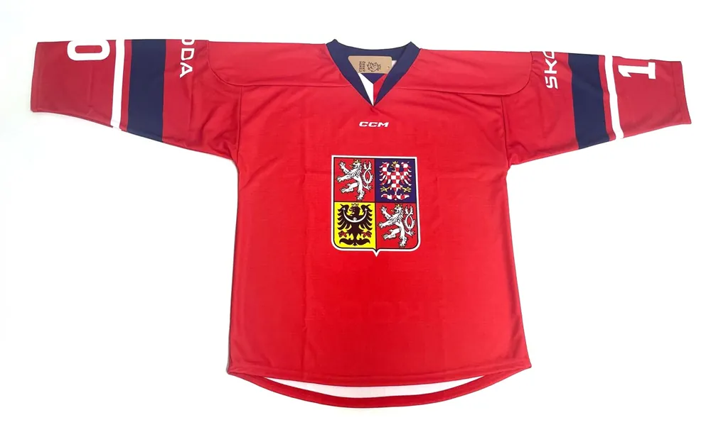 Dokud Zásoby Vydrží Hokejový dres ŠKODA 2024 10 Červenka velikost S - červený