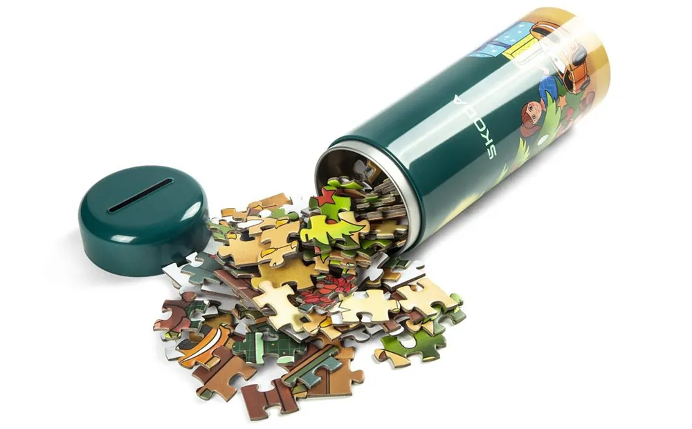 Autentický Puzzle v tubě ŠKODA original (64 dílků) - vánoční motiv