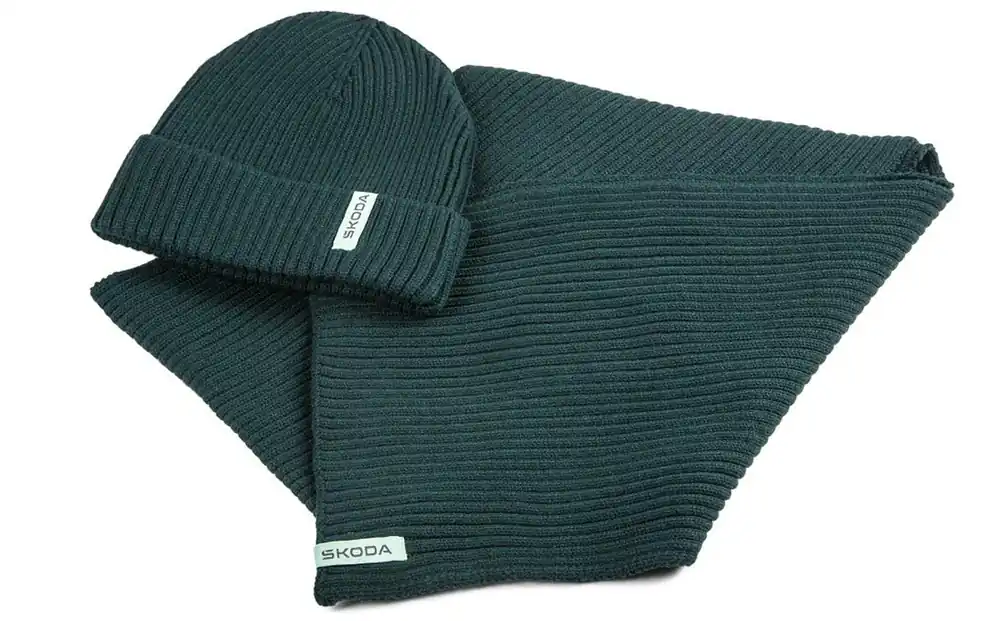 SET - pletená čepice a šála ŠKODA original - emerald Objednat Nyní