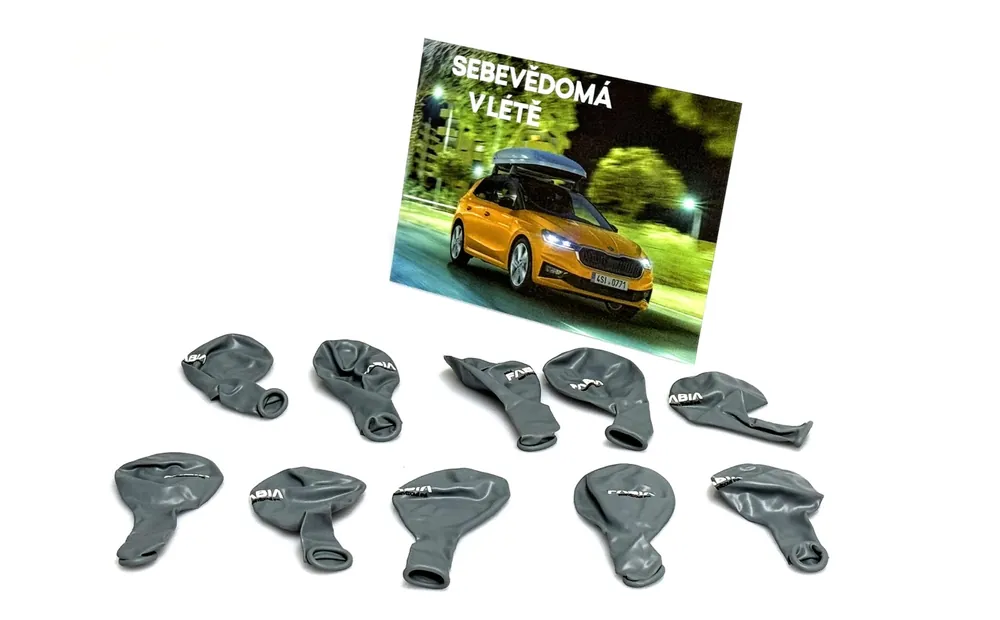 Vrácení Zdarma SET-měnící se obrázek Škoda Fabia IV+10 ks šedých balónků original